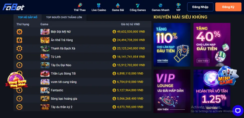 Hoàn trả cược nổ hũ 88VIP Chính Thức